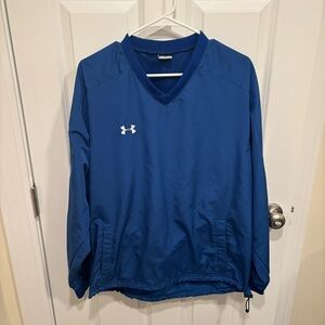 Under Armour Royal Blue Windbreaker V-Neck Jacket Mens U.S. Small